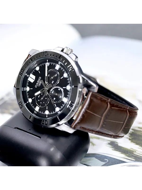 Часы CASIO Male DRESS Japan / South Korea Fashion Mens Black Analog — изображение 3 из 4, оттенок черный
