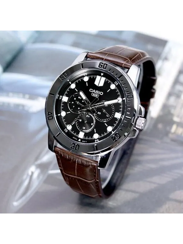 Часы CASIO Male DRESS Japan / South Korea Fashion Mens Black Analog — изображение 4 из 4, оттенок черный