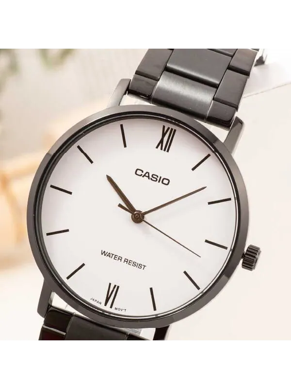 Часы Casio Dress Classic Minimalistic Analog Steel Strap Watch 'Black White' — изображение 3 из 4, оттенок белый