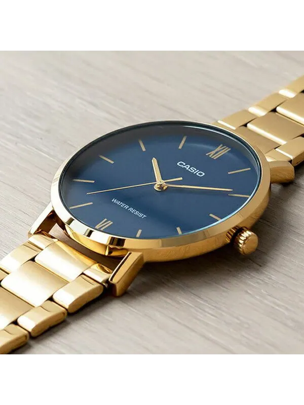 Часы Casio Analog Watch 'Gold Royal Blue' — изображение 2 из 4, оттенок золото