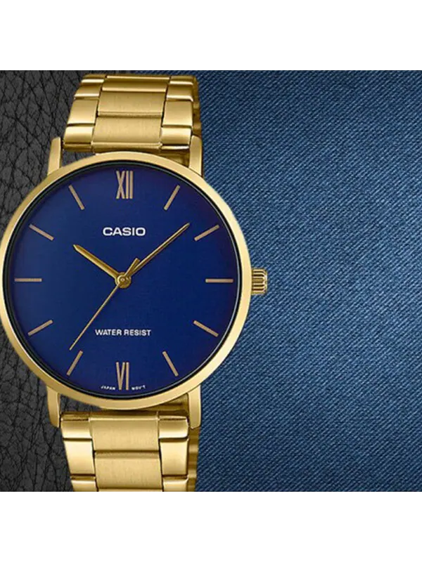 Часы Casio Analog Watch 'Gold Royal Blue' — изображение 3 из 4, оттенок золото