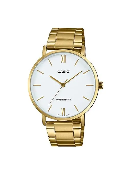 Часы Casio Dress Analog Watch 'Gold White' — изображение 1 из 4, оттенок белый