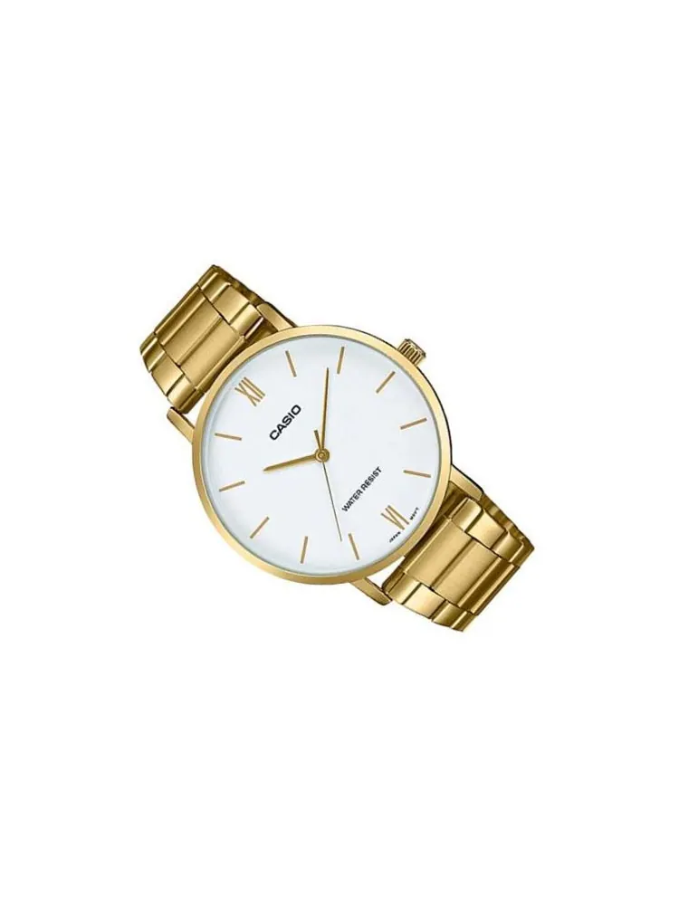 Часы Casio Dress Analog Watch 'Gold White' — изображение 2 из 4, оттенок белый