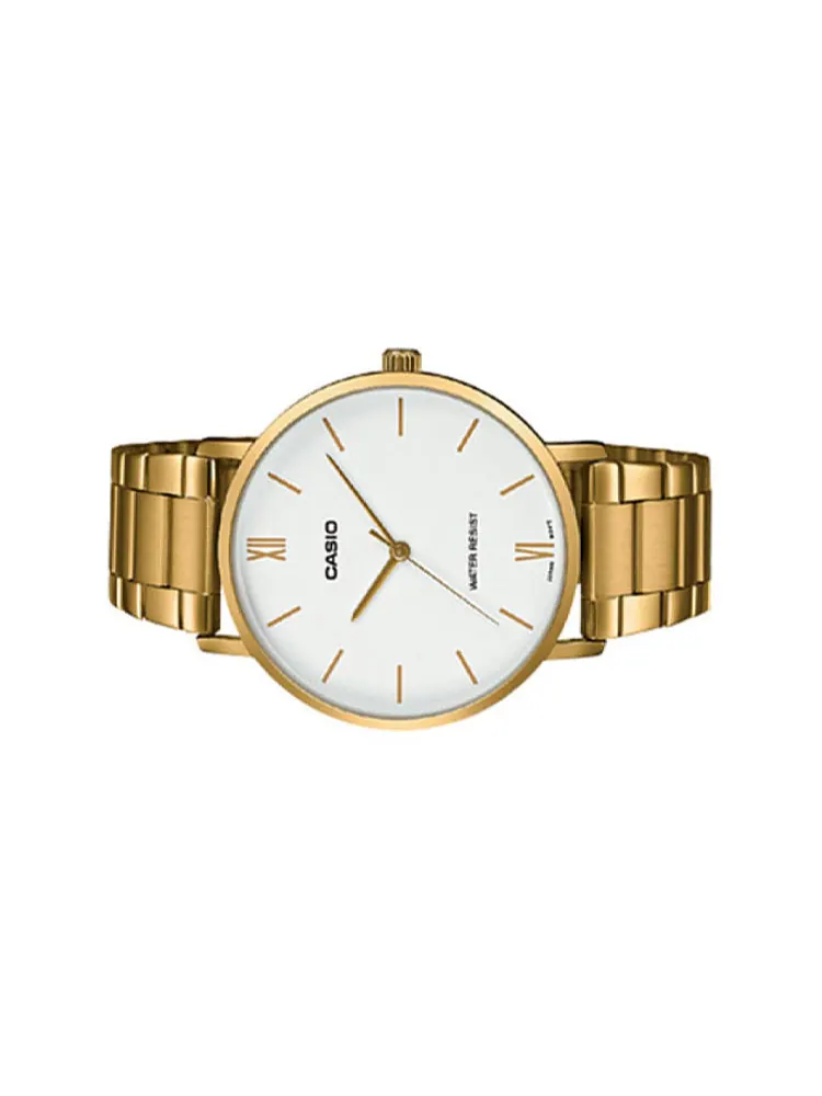 Часы Casio Dress Analog Watch 'Gold White' — изображение 3 из 4, оттенок белый