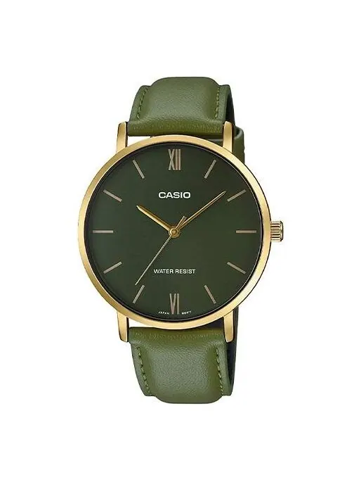 Часы CASIO Quartz Waterproof Mens Dark Green Analog — изображение 1 из 4, оттенок темный зеленый
