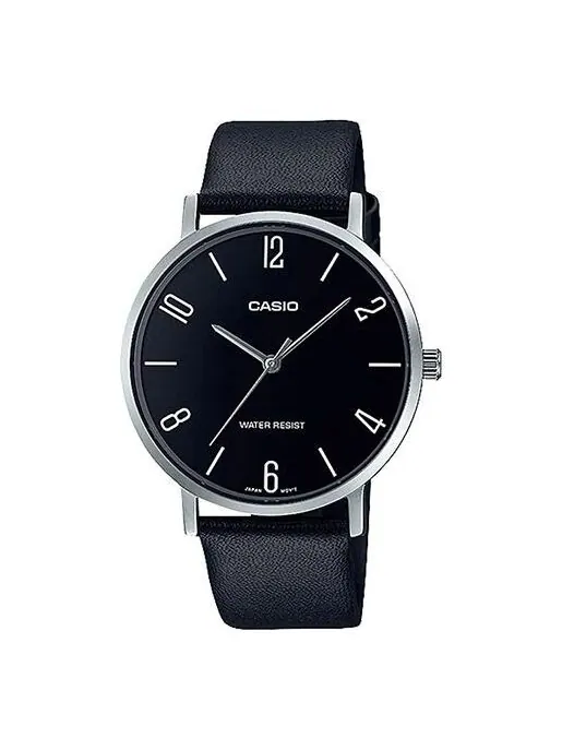 Часы CASIO Small Belt Waterproof Mens Black Analog — изображение 1 из 4, оттенок черный