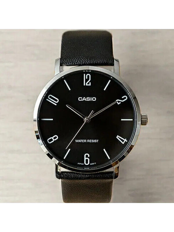Часы CASIO Small Belt Waterproof Mens Black Analog — изображение 4 из 4, оттенок черный