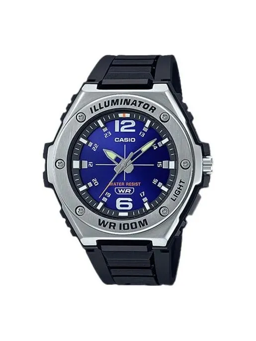 Часы CASIO Men' s STADARD Quartz Black- Sports Mens Blue Analog — изображение 1 из 4, оттенок синий