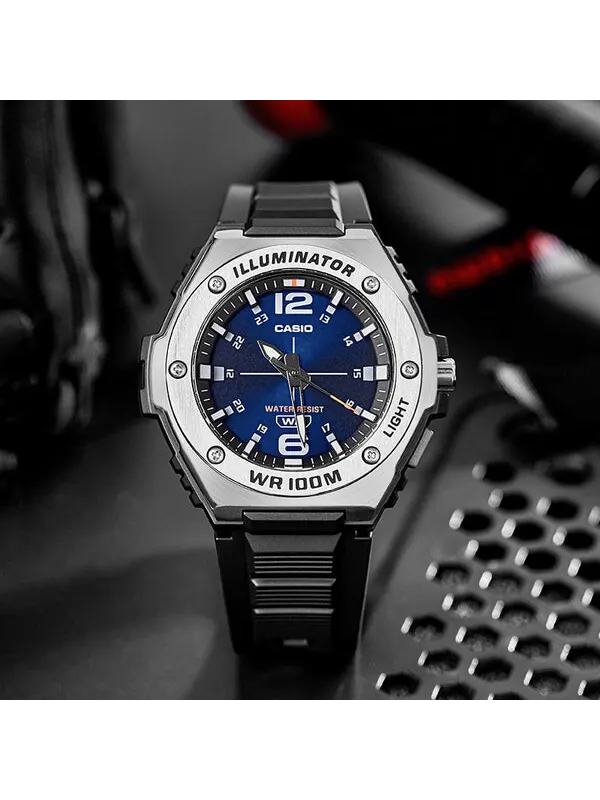 Часы CASIO Men' s STADARD Quartz Black- Sports Mens Blue Analog — изображение 2 из 4, оттенок синий