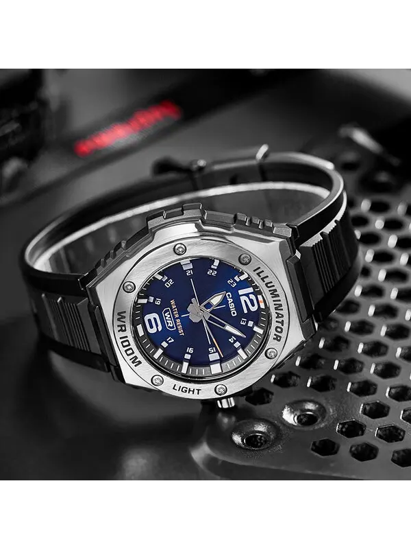 Часы CASIO Men' s STADARD Quartz Black- Sports Mens Blue Analog — изображение 3 из 4, оттенок синий