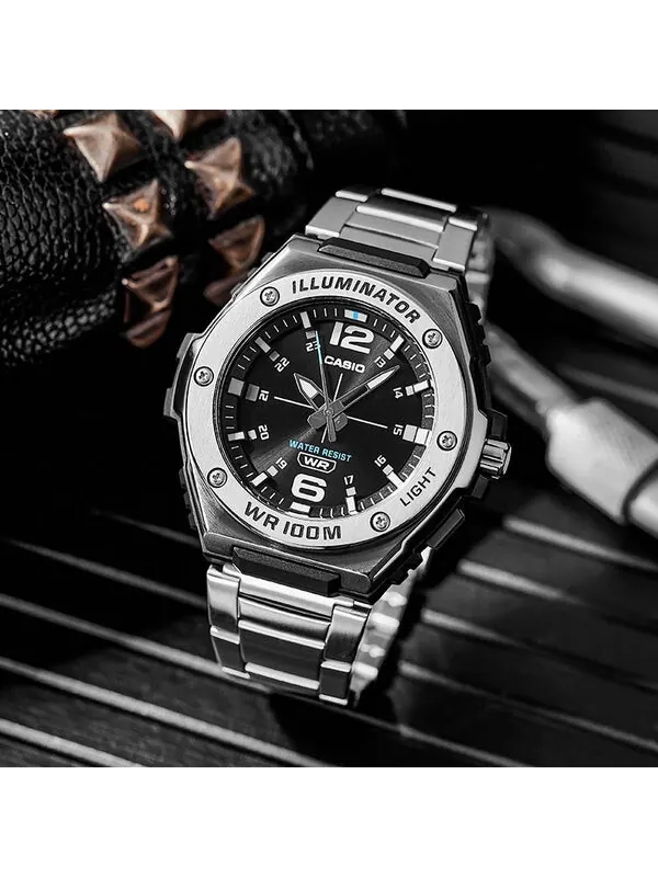Часы CASIO Quartz Limited Edition Waterproof Stainless Steel Strap Unisex Mens Black Analog — изображение 4 из 4
