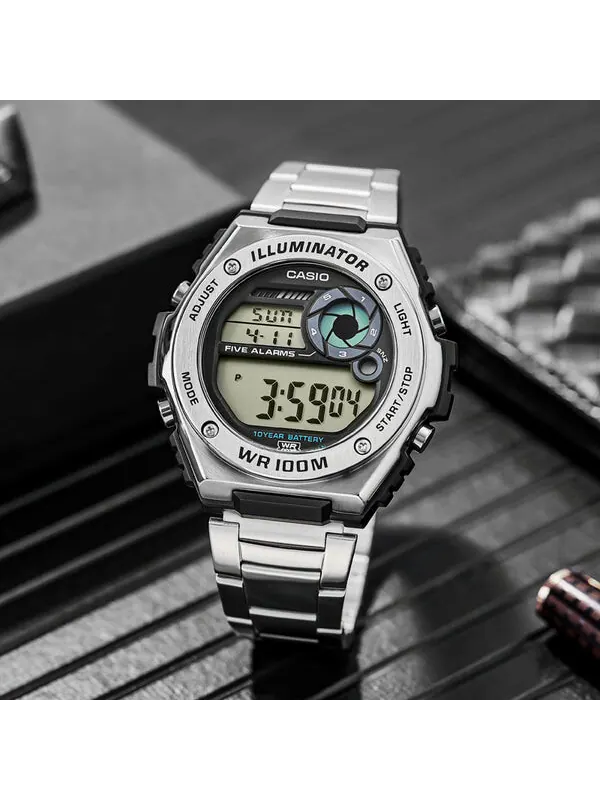 Часы CASIO Quartz Waterproof Sports Mens SilverGray Digital — изображение 3 из 4, оттенок серый