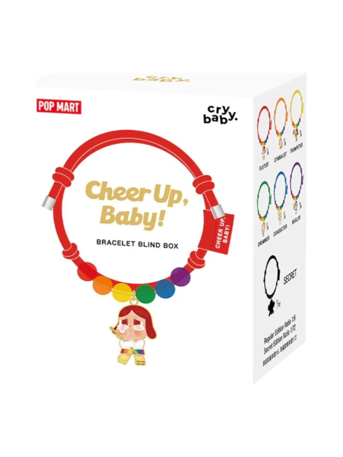 Браслет Pop Mart Crybaby Cheer Up Baby Rainbow Bracelet, запечатанная упаковка (1 непрозрачная коробка)