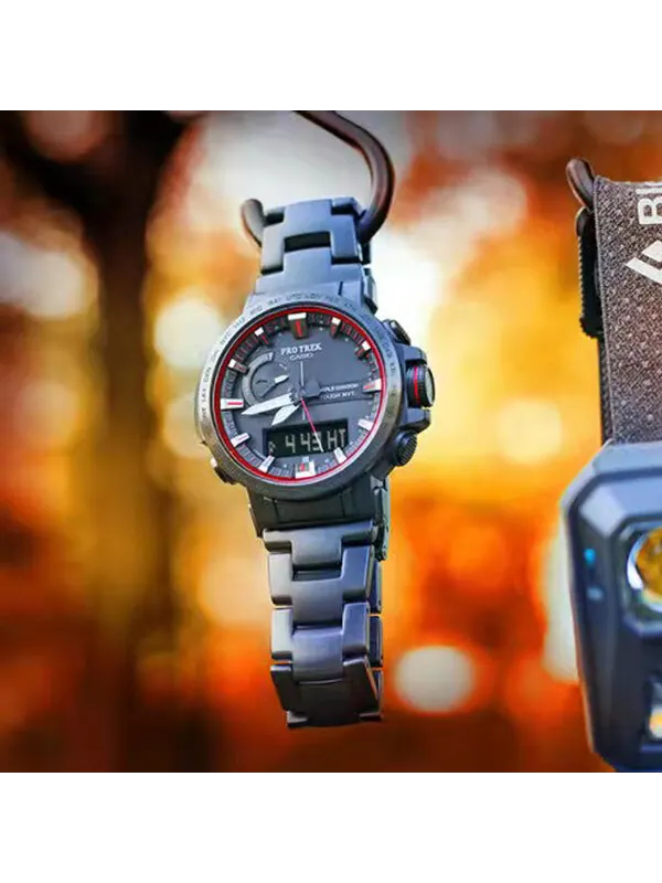 Часы CASIO Solar Powered Sports Mens BlackRed Analog/Digital Combo — изображение 2 из 3, оттенок черный