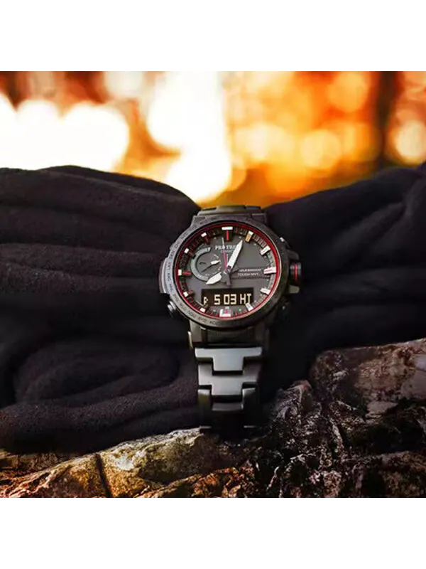 Часы CASIO Solar Powered Sports Mens BlackRed Analog/Digital Combo — изображение 3 из 3, оттенок черный