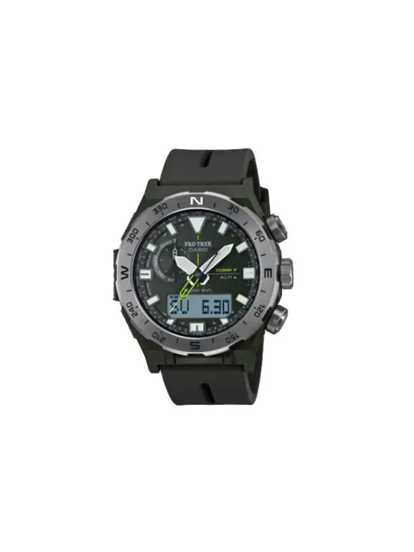 Часы Casio Pro Trek Mountaineering Analog-Digital Watch 'Green Metallic' — изображение 2 из 4, оттенок черный