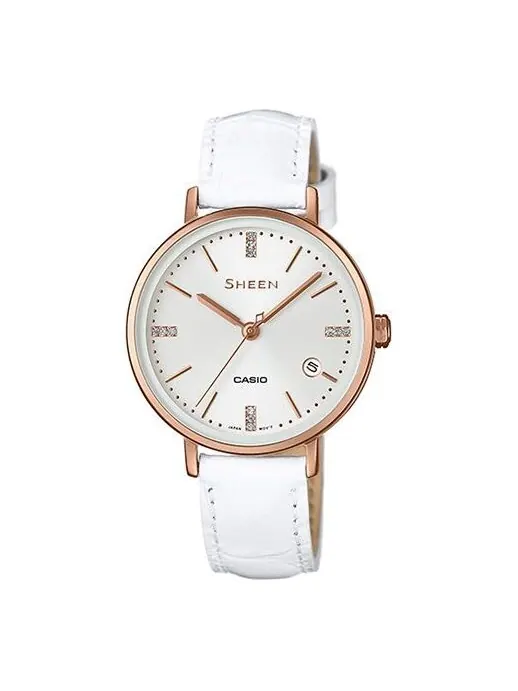 Часы CASIO SHEEN Quartz Waterproof Sapphire Crystal White Analog — изображение 1 из 2, оттенок белый