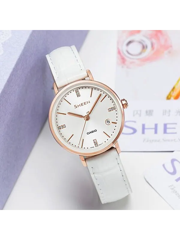 Часы CASIO SHEEN Quartz Waterproof Sapphire Crystal White Analog — изображение 2 из 2, оттенок белый