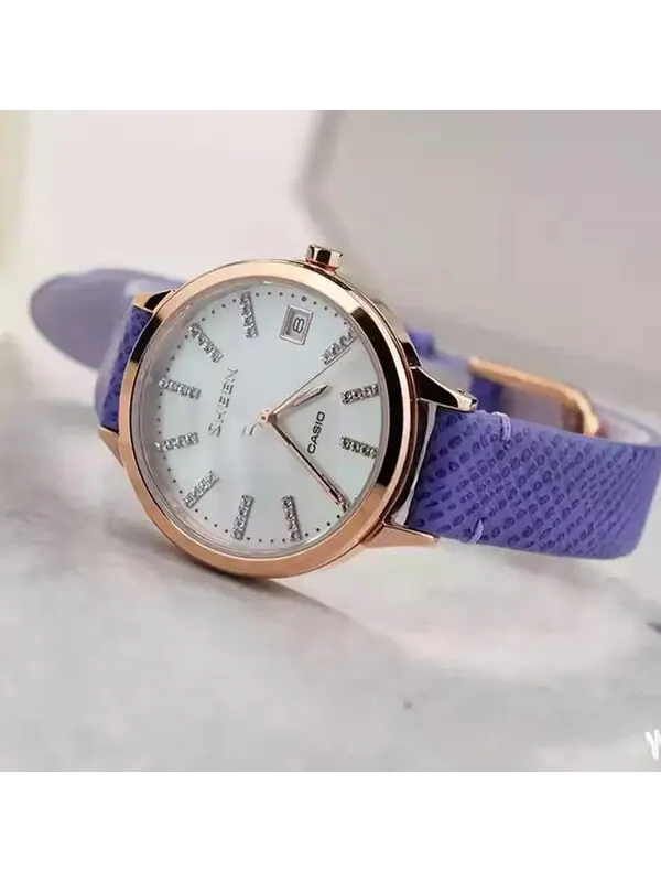 Часы CASIO Waterproof SHEEN Sapphire Crystal Purple Analog — изображение 4 из 4, оттенок фиолетовый