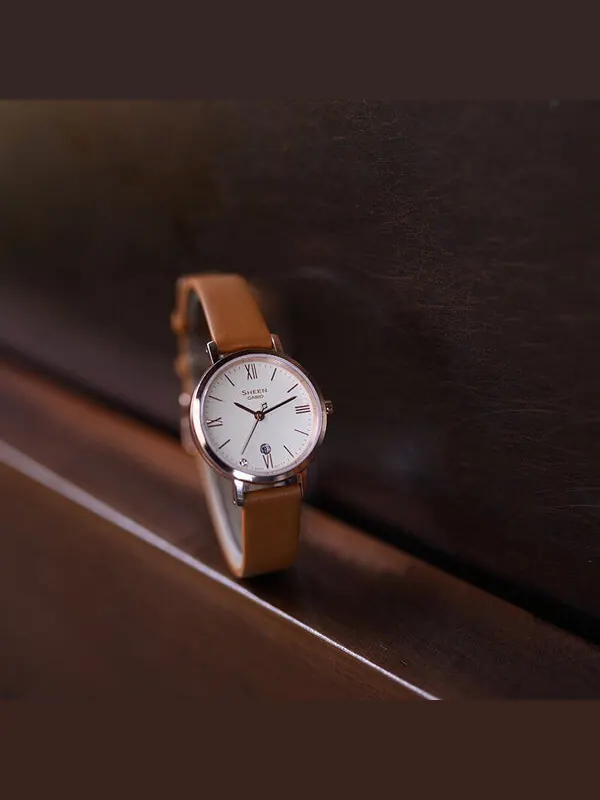 Часы CASIO SHEEN Waterproof Quartz Sapphire Crystal Brown Analog — изображение 3 из 3, оттенок коричневый