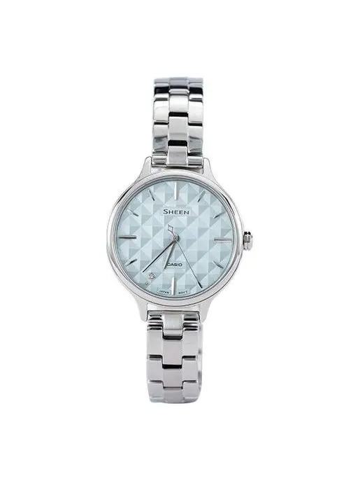 Часы CASIO SHEEN Series Minimalistic 3D Rhombus Business Watch SHE-4545D-2AUPR Light Blue Analog — изображение 1 из 4