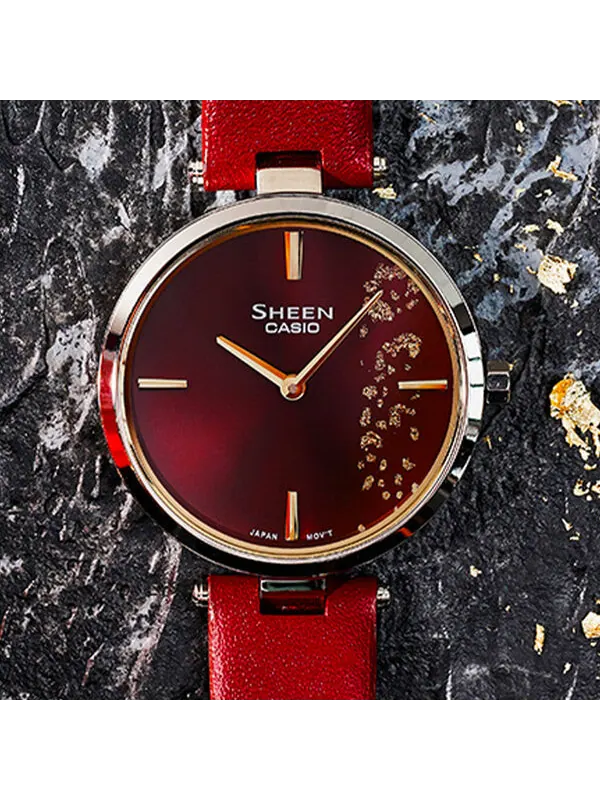 Часы Casio Sheen Analog Watch 'Sapphire Crystal Red' — изображение 2 из 4, оттенок красный