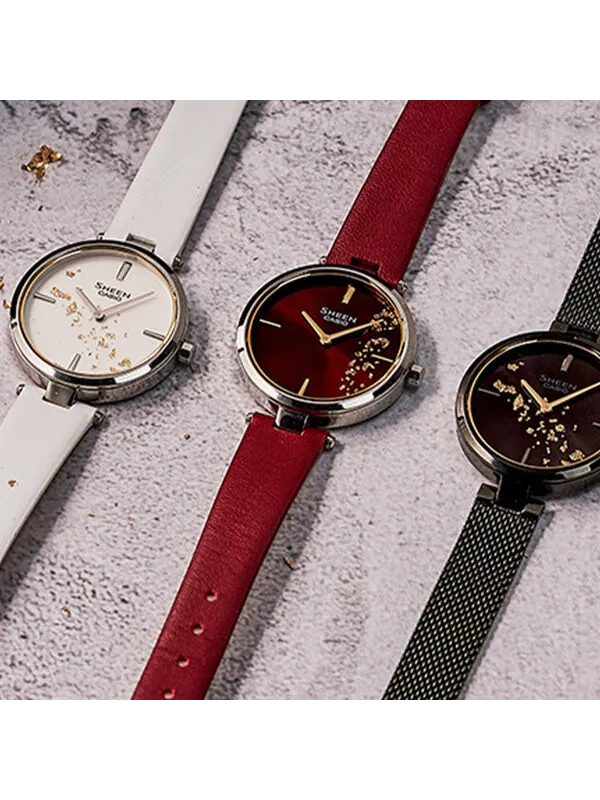 Часы Casio Sheen Analog Watch 'Sapphire Crystal Red' — изображение 4 из 4, оттенок красный
