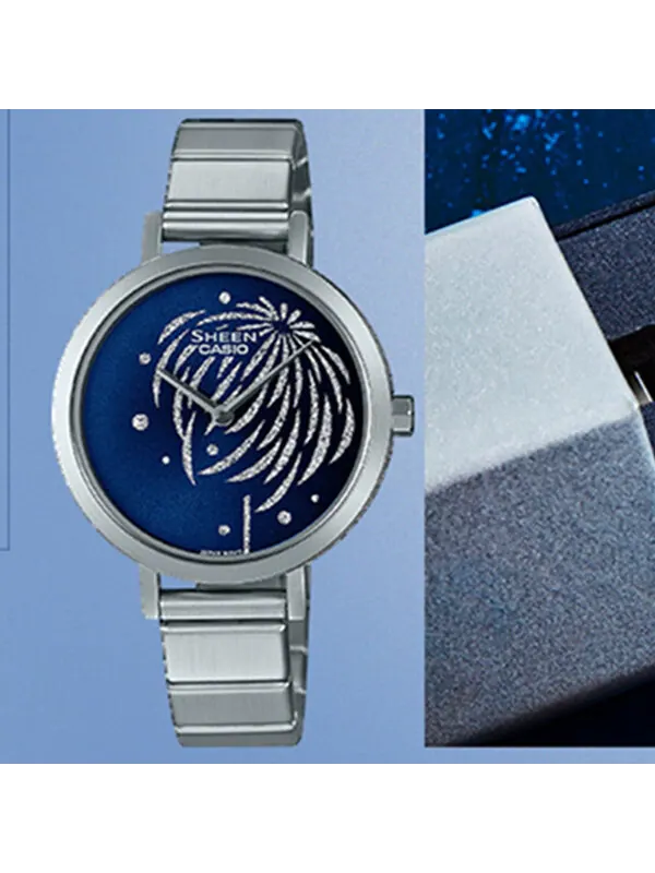 Часы CASIO SHEEN Series Subject Minimalistic Business Casual SHE-C130D-2AUPFY-person Watch Blue — изображение 4 из 4