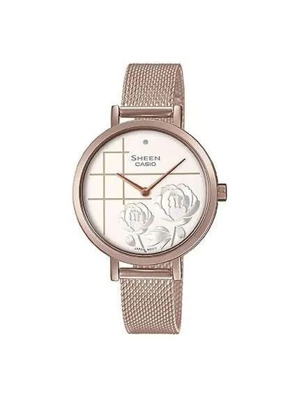 Часы Casio Sheen Peony Analog Watch 'Gold White' — изображение 1 из 4, оттенок белый