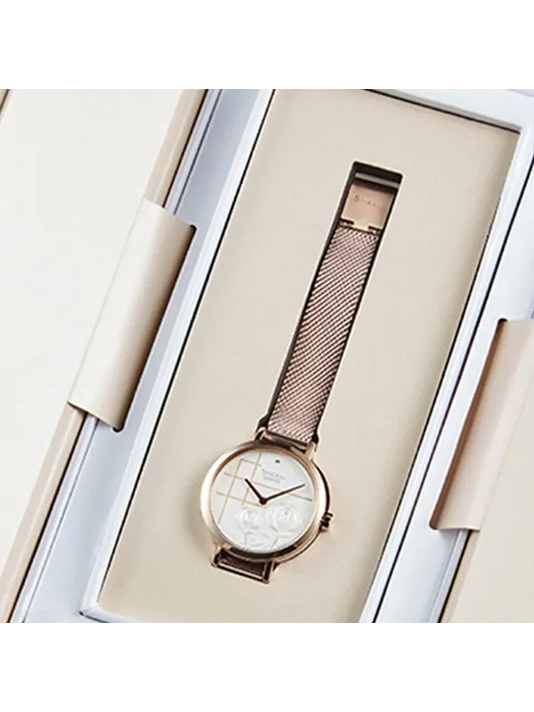 Часы Casio Sheen Peony Analog Watch 'Gold White' — изображение 3 из 4, оттенок белый