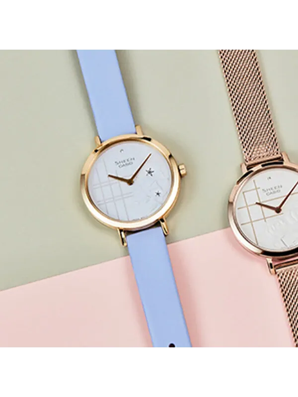 Часы Casio Sheen Minimalistic Analog Watch 'Crystal Light Blue White' — изображение 2 из 4, оттенок светлый синий