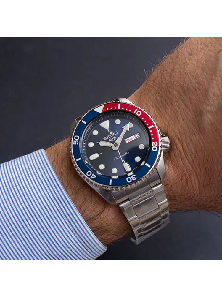 Часы Men's SEIKO No. 5 Sports Mechanical Watch Red Blue — изображение 4 из 5, оттенок красный