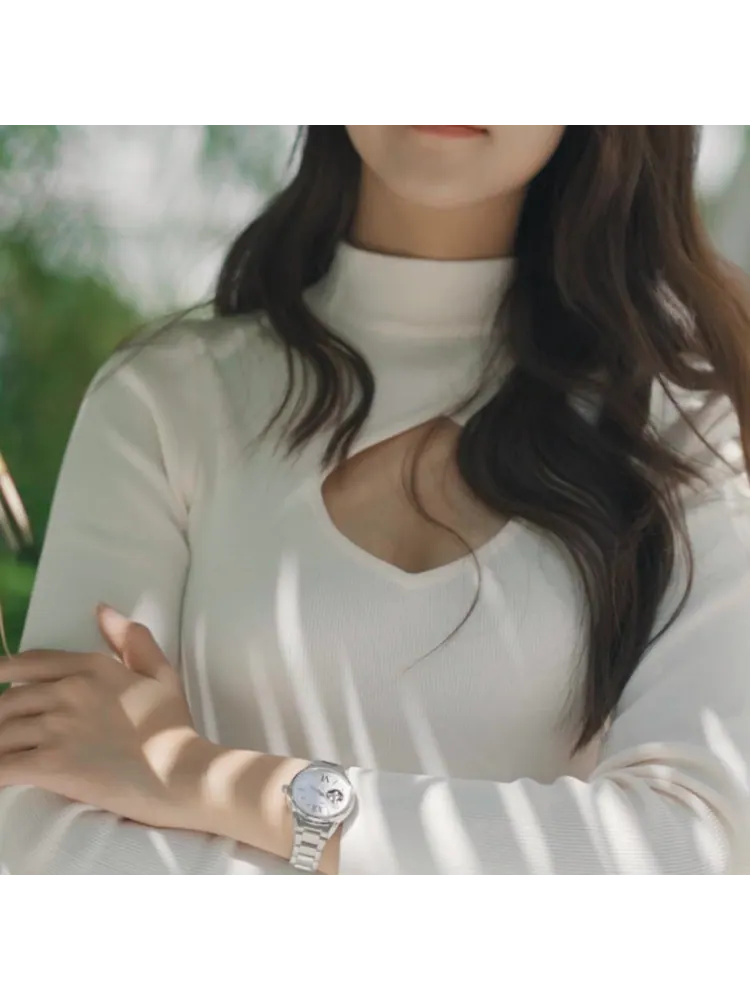 Часы SEIKO Minimalistic Japan Hollow Out Mechanical Silver — изображение 2 из 2, оттенок серебряный