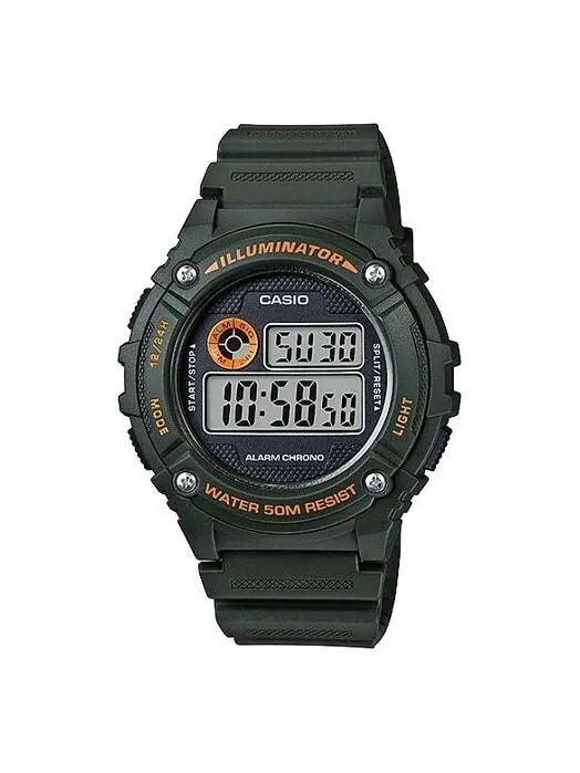 Часы CASIO Waterproof Sports Dark Green Digital — изображение 1 из 4, оттенок темный зеленый