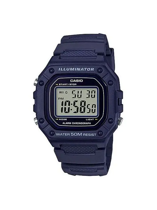 Часы CASIO Waterproof Sports Unisex Mens Blue Digital — изображение 1 из 4, оттенок синий