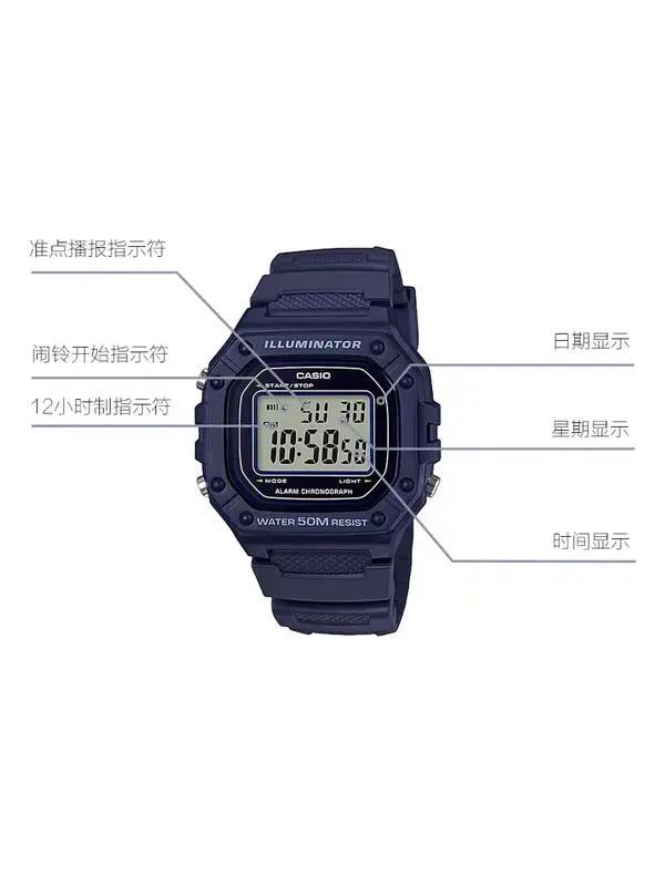 Часы CASIO Waterproof Sports Unisex Mens Blue Digital — изображение 4 из 4, оттенок синий