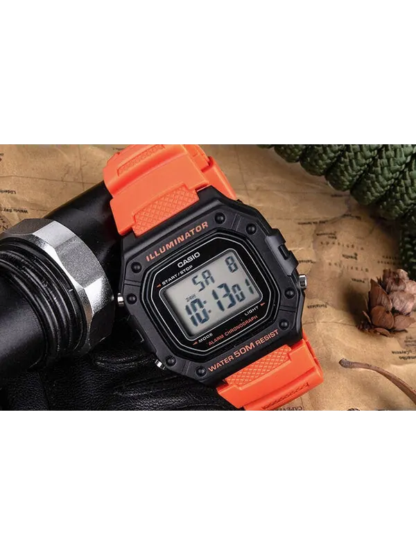 Часы CASIO G Shock Quartz Sports Waterproof Mens OrangeBlack Digital — изображение 3 из 4, оттенок оранжевый черный