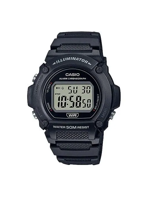 Часы CASIO Waterproof Quartz Sports Mens Black Digital — изображение 1 из 4, оттенок черный