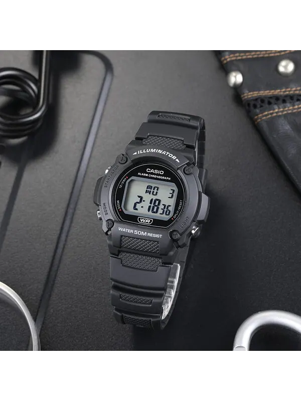 Часы CASIO Waterproof Quartz Sports Mens Black Digital — изображение 2 из 4, оттенок черный