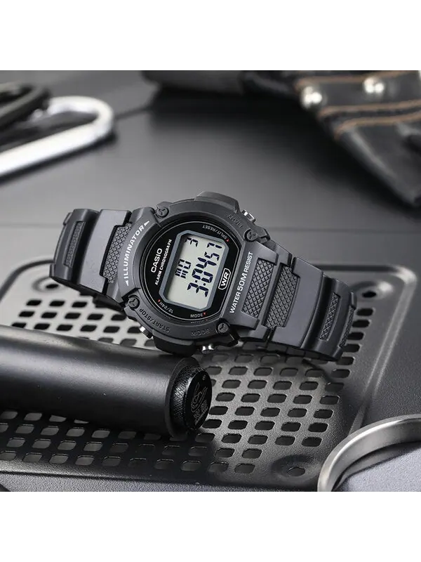 Часы CASIO Waterproof Quartz Sports Mens Black Digital — изображение 3 из 4, оттенок черный