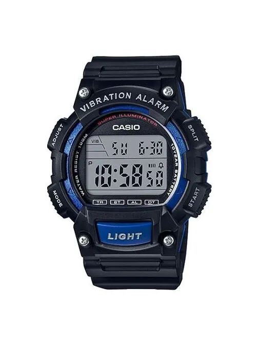 Часы CASIO Sports Analog Quartz Waterproof Mens BlackBlue Digital — изображение 1 из 4, оттенок синий