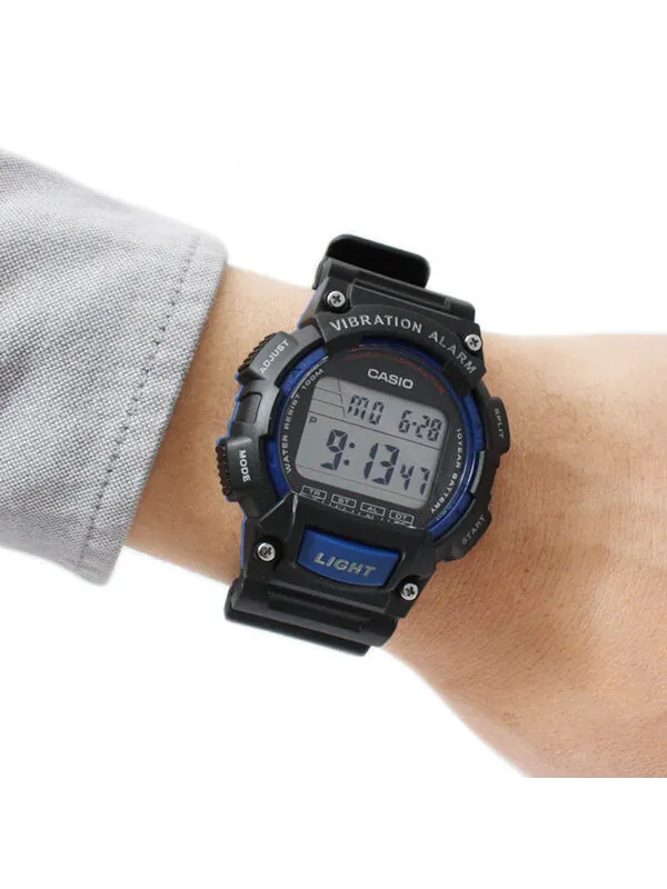 Часы CASIO Sports Analog Quartz Waterproof Mens BlackBlue Digital — изображение 4 из 4, оттенок синий