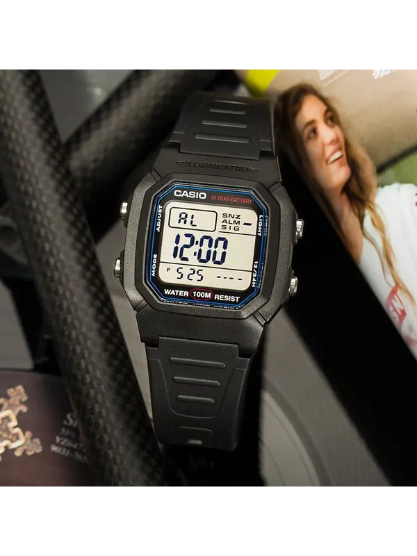 Часы CASIO Waterproof Sports Analog Mens Black Digital — изображение 2 из 4, оттенок черный