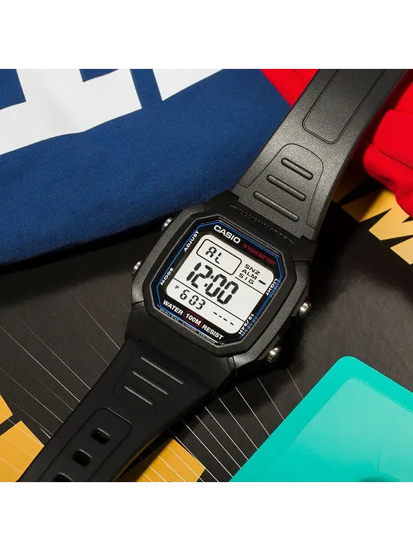 Часы CASIO Waterproof Sports Analog Mens Black Digital — изображение 4 из 4, оттенок черный