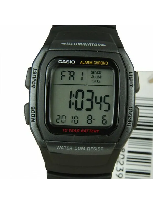 Часы CASIO Quartz Waterproof Mens Black Digital — изображение 2 из 4, оттенок черный