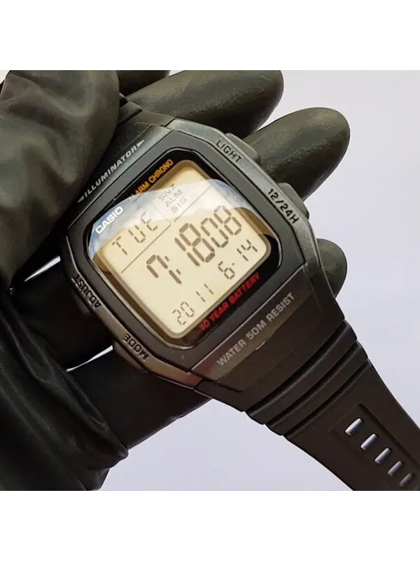 Часы CASIO Quartz Waterproof Mens Black Digital — изображение 4 из 4, оттенок черный