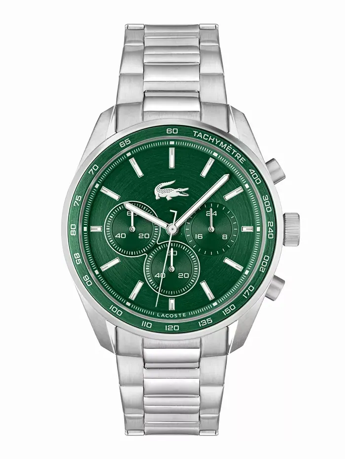 Мужские часы Boston Chronograph со стальным браслетом серебристого цвета, 42 мм Lacoste — изображение 1 из 8