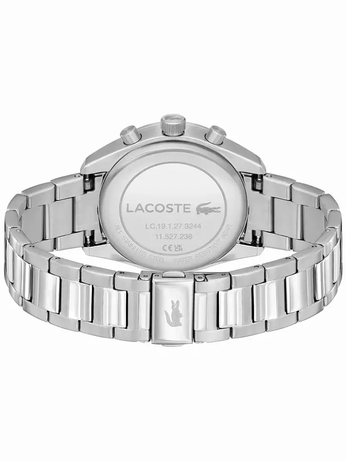 Мужские часы Boston Chronograph со стальным браслетом серебристого цвета, 42 мм Lacoste — изображение 3 из 8