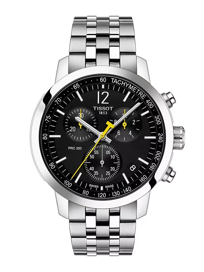 Мужские швейцарские часы-хронограф PRC 200 со стальным браслетом, 43 мм Tissot — изображение 1 из 4