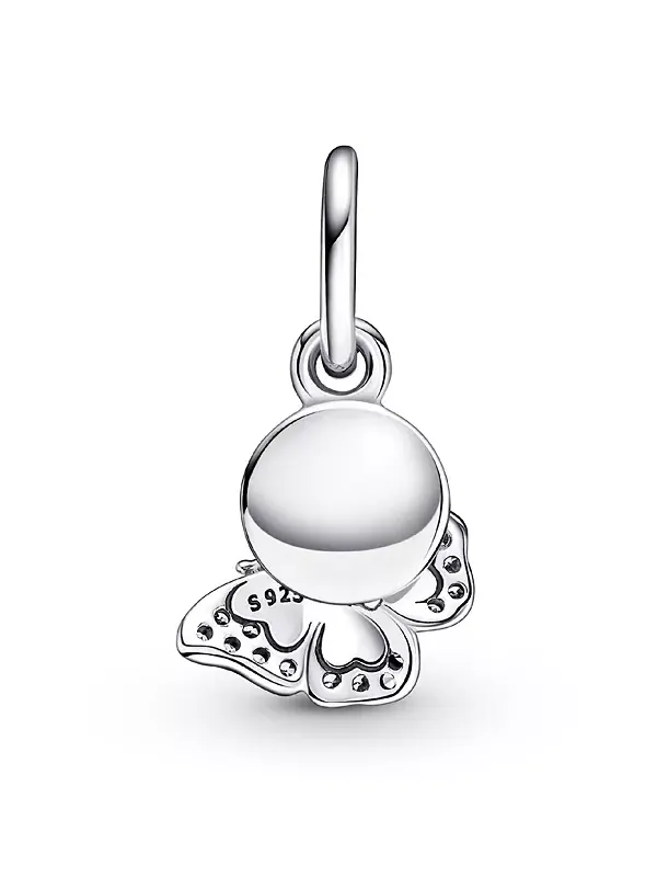 Двойной подвесной шарм с синей бабочкой из кубического циркония Pandora — изображение 2 из 4, оттенок синий